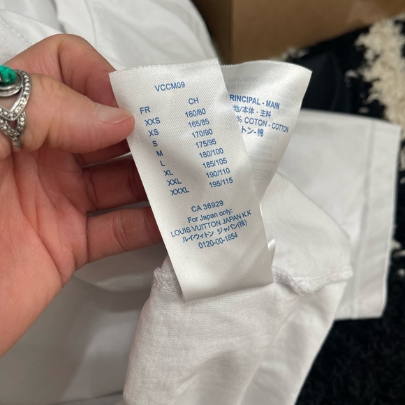 Fair Men’s Small Louis Vuitton Paris Logo Print Cotton T-shirt In White/Black - Picture 12 of 14